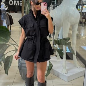 KURTKA KAMIZELKA EMO CZARNA